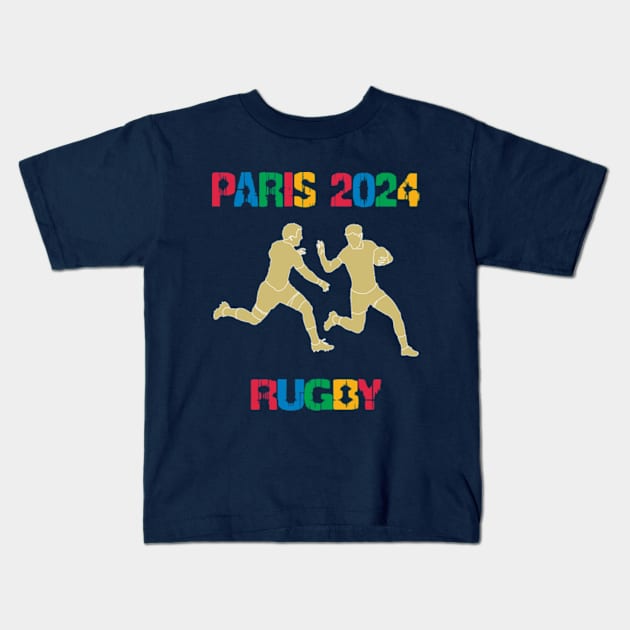 Paris 2024 Kids T-Shirt by Womens Art Store